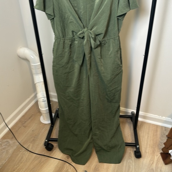 Green Jasambac Green Short Sleeve Wrap Elegant Jumpsuit Size 2xl - Picture 3 of 8